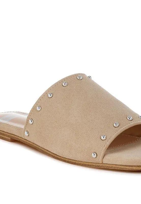 Odalia Soft Suede Leather Studded Flats for Women - Love Salve